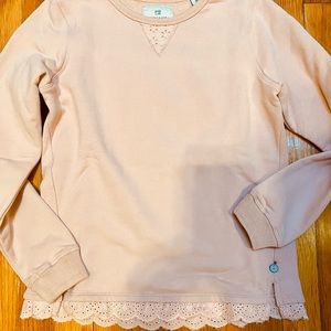 Like new. Cotton sweatshirt. Eyelet trim.